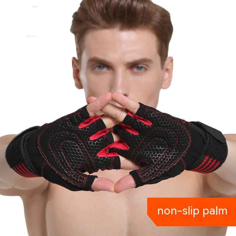 Outdoor Weightlifting Mountaineering Basketball Sports Half Finger Sports Dumbbell Training Lengthened Fitness Gloves - Luxovo.cc