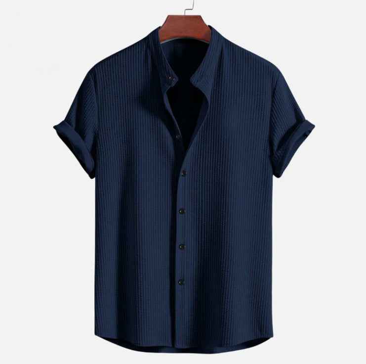 Short Sleeve Loose Shirt Top Summer Mens Clothing - Luxovo.cc