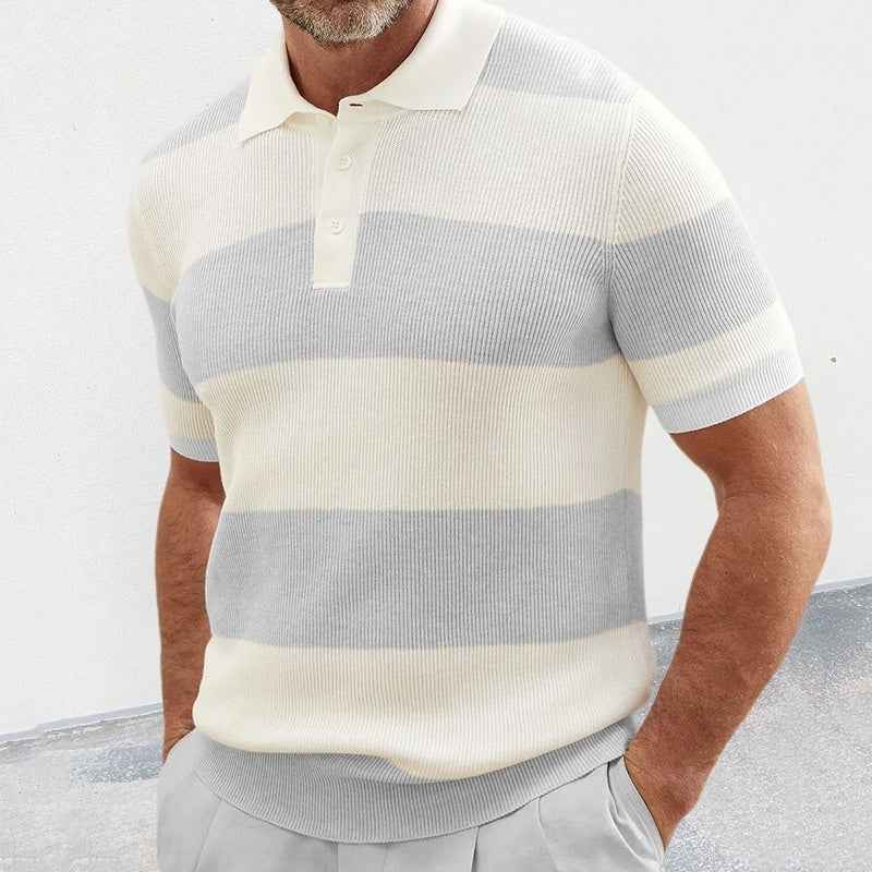 Mens Clothing Summer Fashion Lapel Sweater Short Sleeve Men Clothing Men Wears - Luxovo.cc
