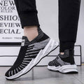 Sock Mesh Shoes Men Stripe Sneakers Lightweight Breathable Flat Shoes - Luxovo.cc