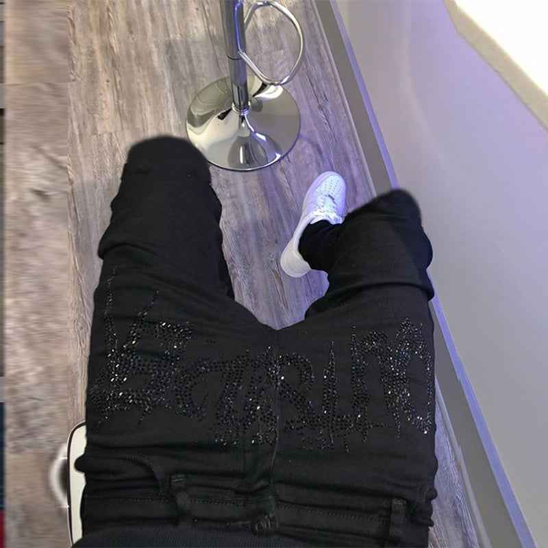 Men Black Fashion Ripped Jeans