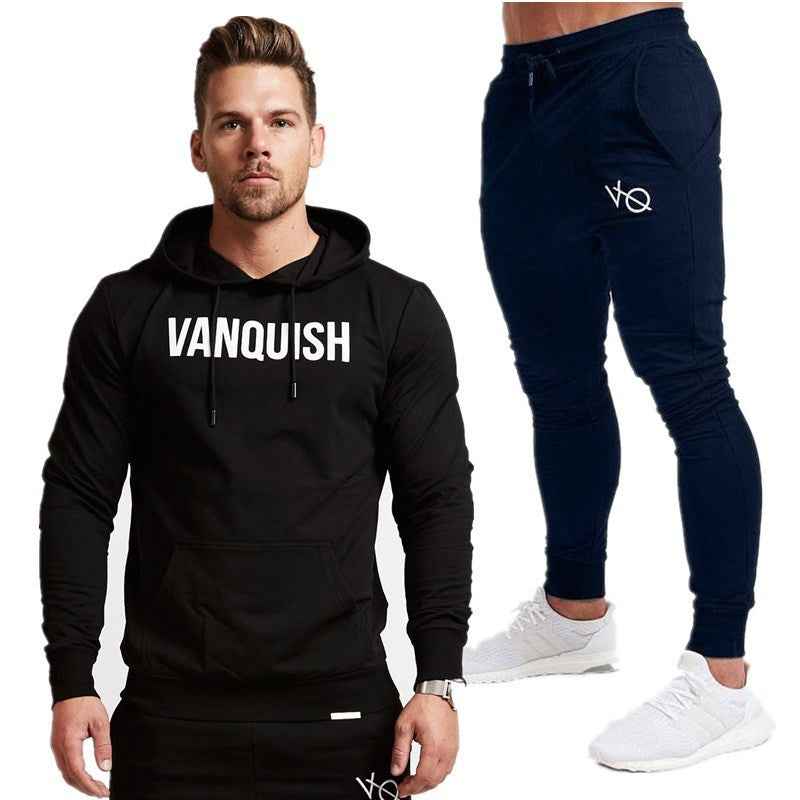 Pullover Hooded Sweater Fitness Men - Luxovo.cc