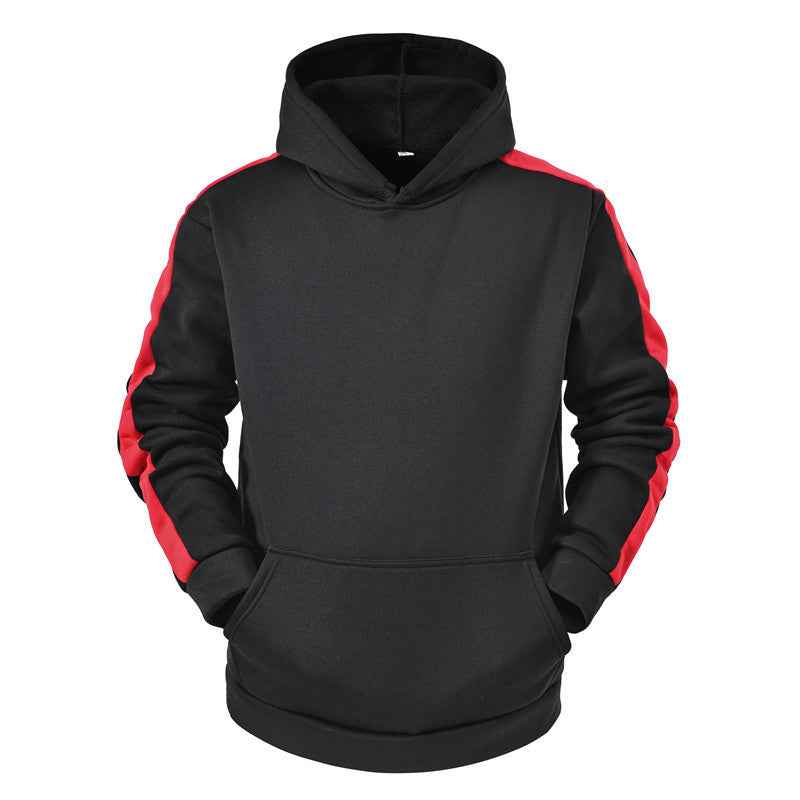 Men Casual Sweater Hooded Stitching Top - Luxovo.cc