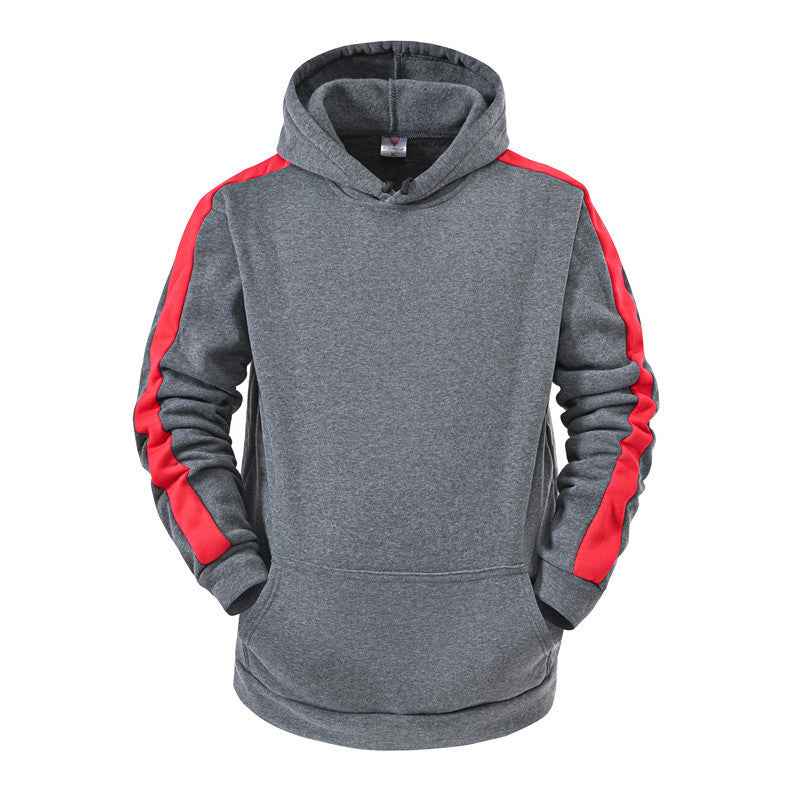 Men Casual Sweater Hooded Stitching Top - Luxovo.cc