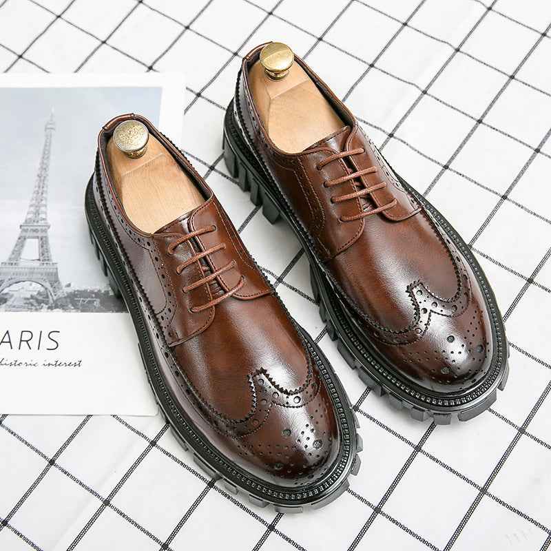 Fashion Business Brogue Leather Shoes Men - Luxovo.cc
