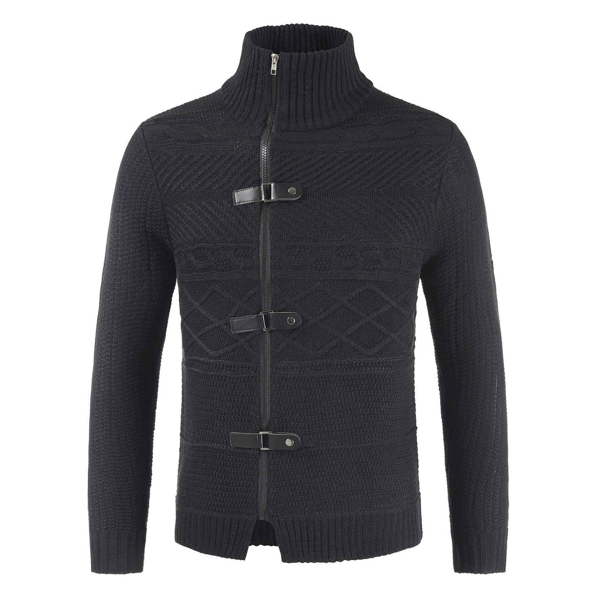 Men's zipper cardigan sweater men - Luxovo.cc