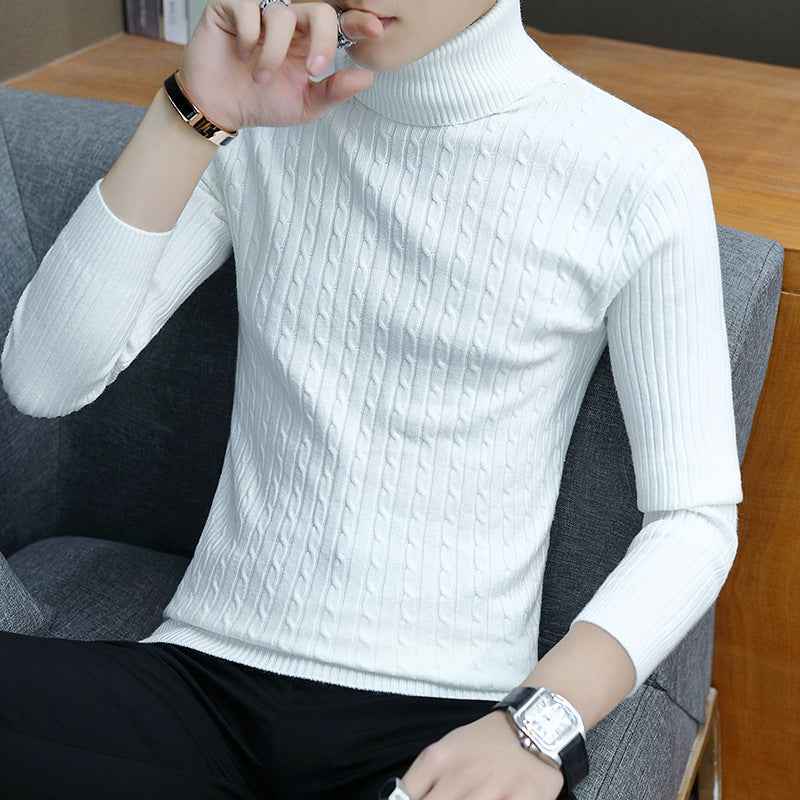 Slim-fit Sweater Men High Neck Bottoming T-shirt Sweater Men - Luxovo.cc