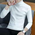 Slim-fit Sweater Men High Neck Bottoming T-shirt Sweater Men - Luxovo.cc
