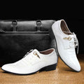 Formal Mens Dress Shoes Genuine Leather Black Luxury Wedding Shoes Men Flats Office Oxfords - Luxovo.cc