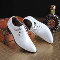 Formal Mens Dress Shoes Genuine Leather Black Luxury Wedding Shoes Men Flats Office Oxfords - Luxovo.cc