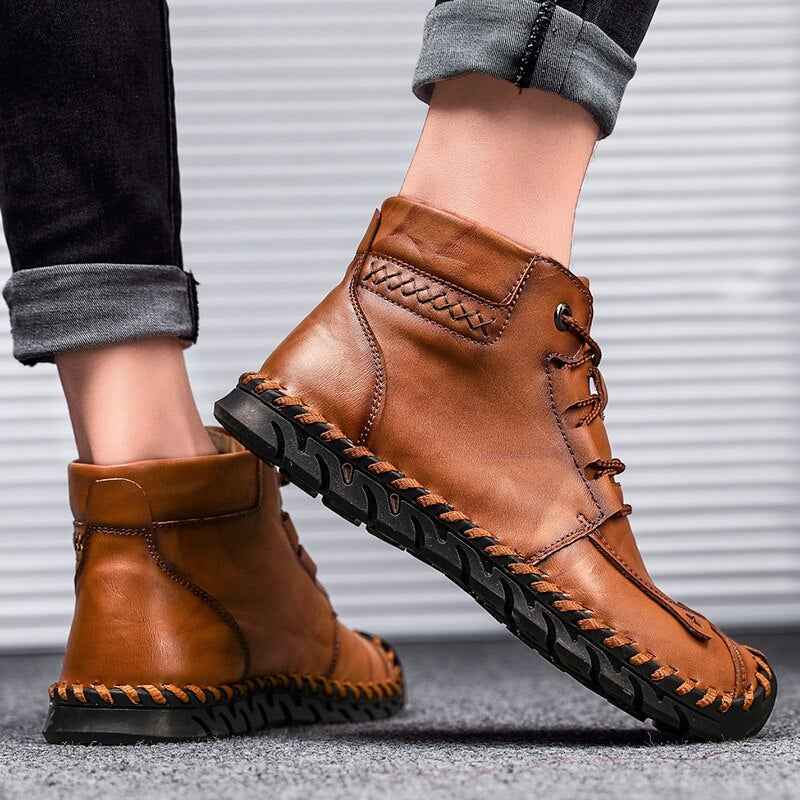 Leather shoes leather men casual shoes - Luxovo.cc