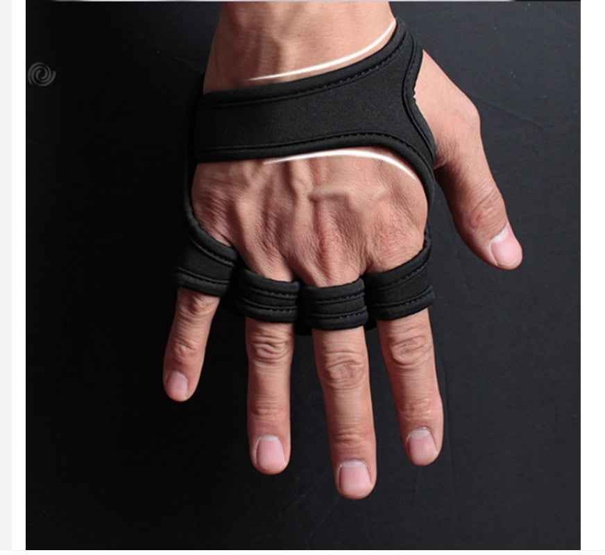 Black Breathable Weightlifting Sports Gym Half Finger Protector Gloves - Luxovo.cc