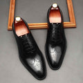 Leather Shoes Men's British Pointed Toe Business Formal Wear Lace-up Shoes Men - Luxovo.cc