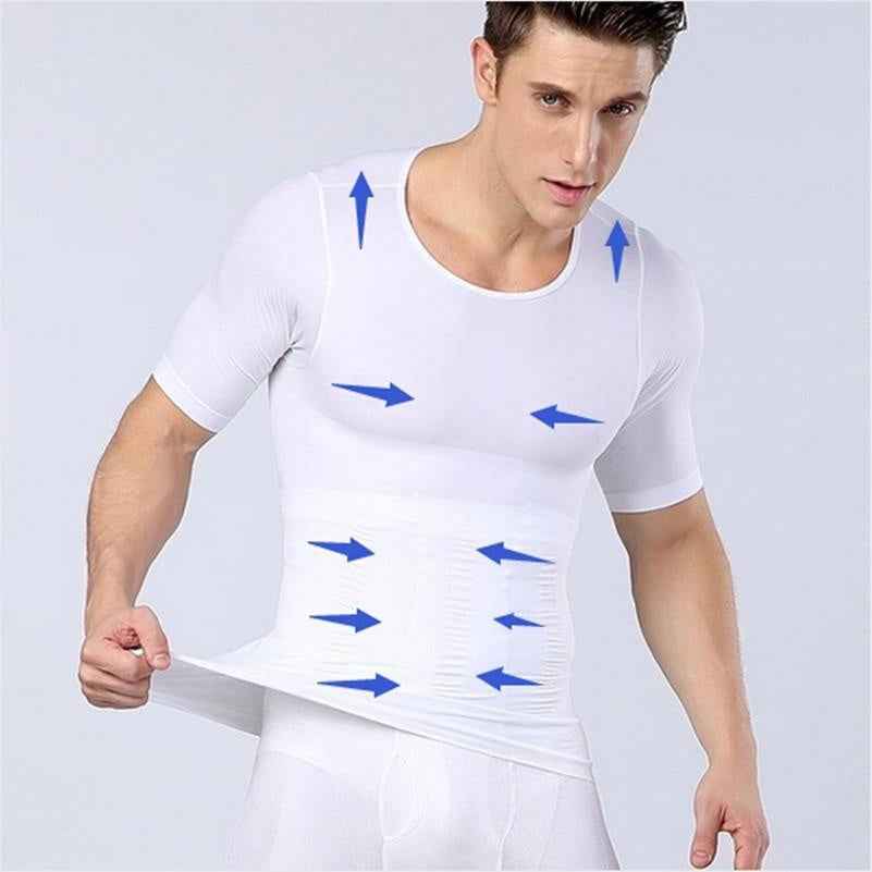Male Chest Compression T-shirt Fitness Hero Belly Buster Slimming - Luxovo.cc