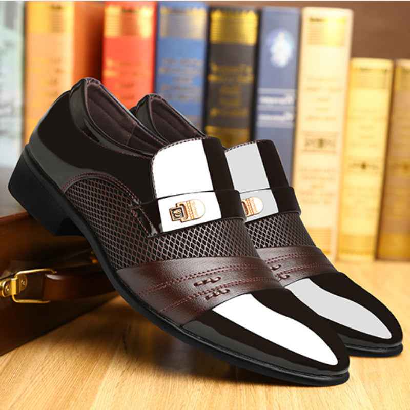 Business Formal Youth British Leather Shoes - Luxovo.cc