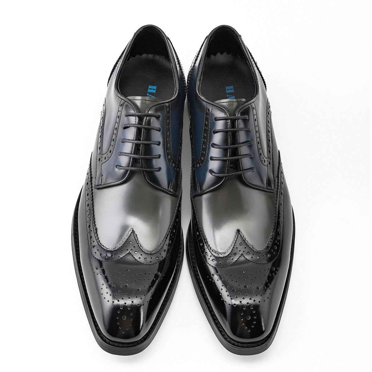 Business Formal Wear Leather Shoes Men British Square Toe Men's Shoes Cowhide Color Matching - Luxovo.cc