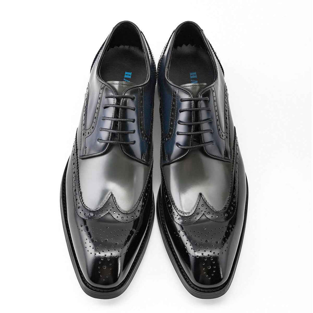 Business Formal Wear Leather Shoes Men British Square Toe Men's Shoes Cowhide Color Matching - Luxovo.cc