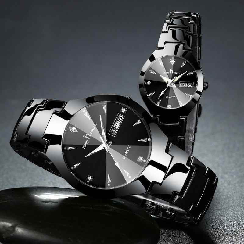 Luminous watch couple watch calendar quartz watch - Luxovo.cc