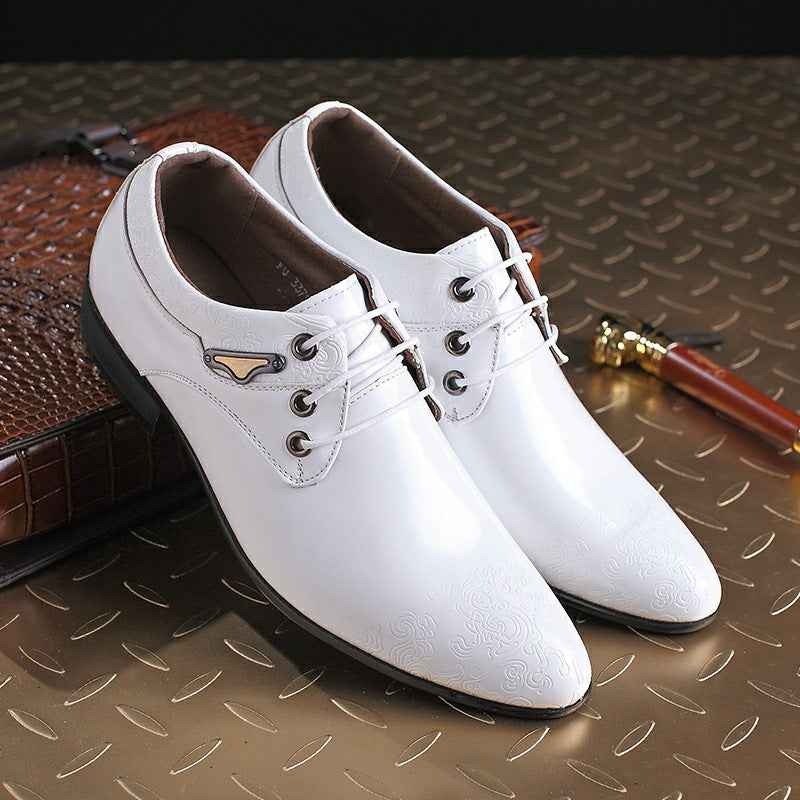 Formal Mens Dress Shoes Genuine Leather Black Luxury Wedding Shoes Men Flats Office Oxfords - Luxovo.cc