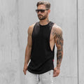 Men Long Tank Muscle Workout T-Shirt  Bodybuilding Gym Athletic Training Sports Tops - Luxovo.cc