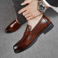 British business men's formal leather shoes - Luxovo.cc