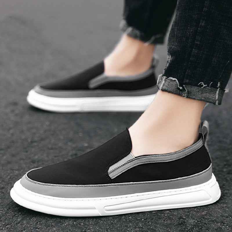 Men Sneakers Casual Breathable Light Loafers Men Black Gray Sweat Absorbent Flat Shoes Men Slip-On Anti-odor Shoes - Luxovo.cc
