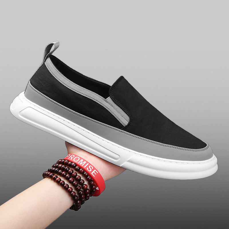 Men Sneakers Casual Breathable Light Loafers Men Black Gray Sweat Absorbent Flat Shoes Men Slip-On Anti-odor Shoes - Luxovo.cc