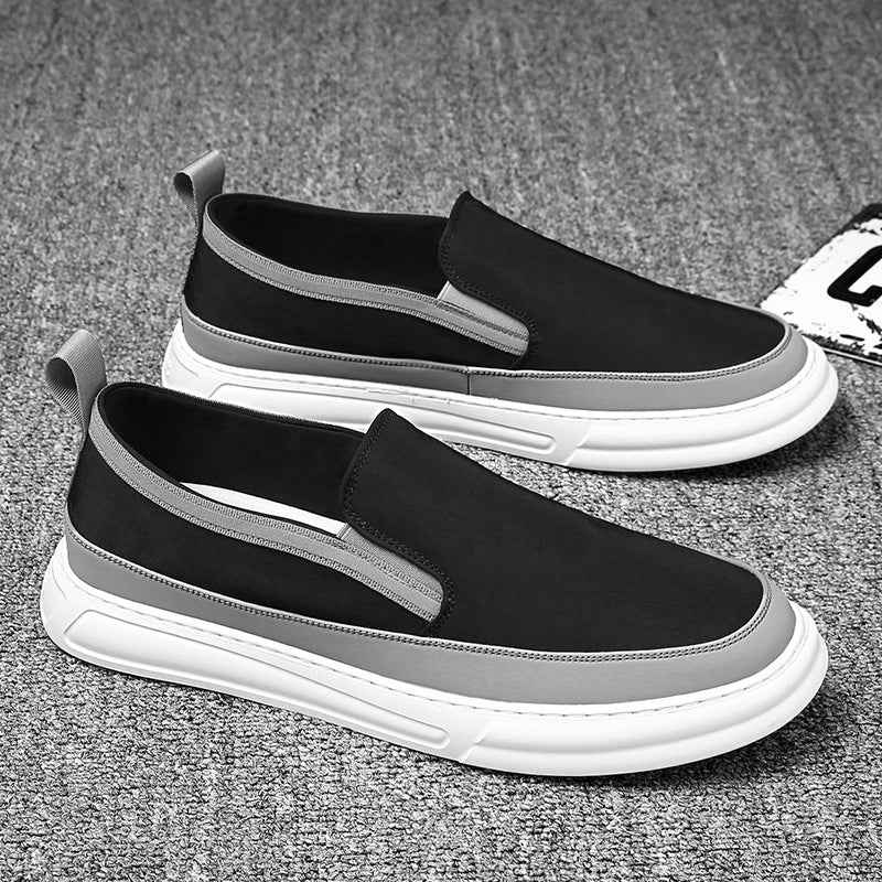 Men Sneakers Casual Breathable Light Loafers Men Black Gray Sweat Absorbent Flat Shoes Men Slip-On Anti-odor Shoes - Luxovo.cc