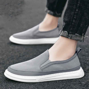 Men Sneakers Casual Breathable Light Loafers Men Black Gray Sweat Absorbent Flat Shoes Men Slip-On Anti-odor Shoes - Luxovo.cc