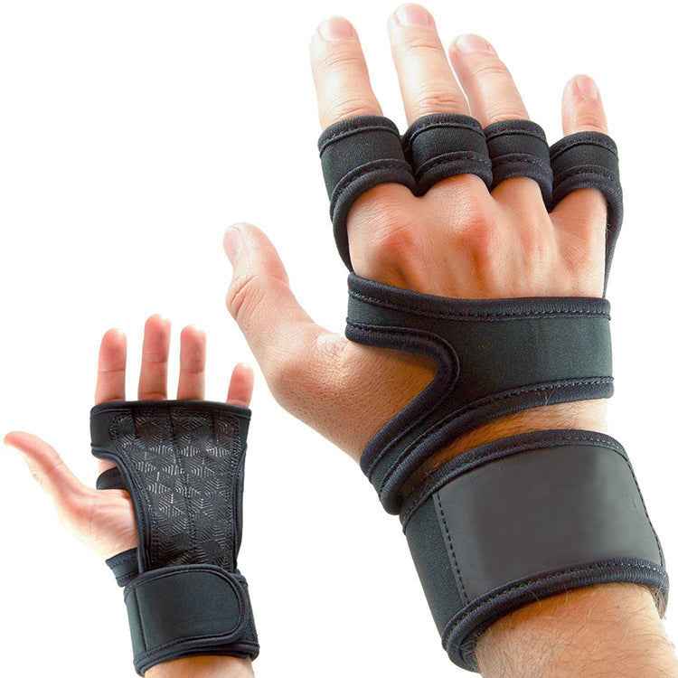 Fitness weightlifting anti-skid riding hard pull half finger gloves - Luxovo.cc