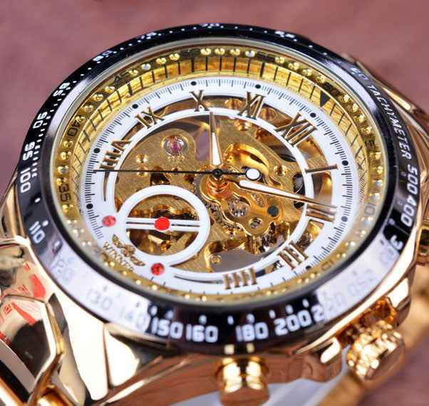 Personalized All-steel Hollow Automatic Mechanical Watch Fashion Watch For Men - Luxovo.cc