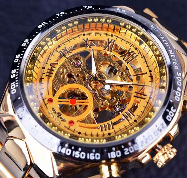 Personalized All-steel Hollow Automatic Mechanical Watch Fashion Watch For Men - Luxovo.cc