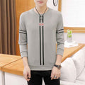 Spring and Autumn New mens printed long-sleeved T-shirt teen round neck bottom top fashion casual mens clothing - Luxovo.cc