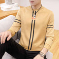 Spring and Autumn New mens printed long-sleeved T-shirt teen round neck bottom top fashion casual mens clothing - Luxovo.cc