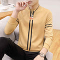 Spring and Autumn New mens printed long-sleeved T-shirt teen round neck bottom top fashion casual mens clothing - Luxovo.cc