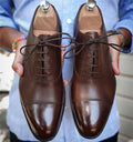 British Leather Shoes For Men With Formal Lace-Up And Low Tops - Luxovo.cc