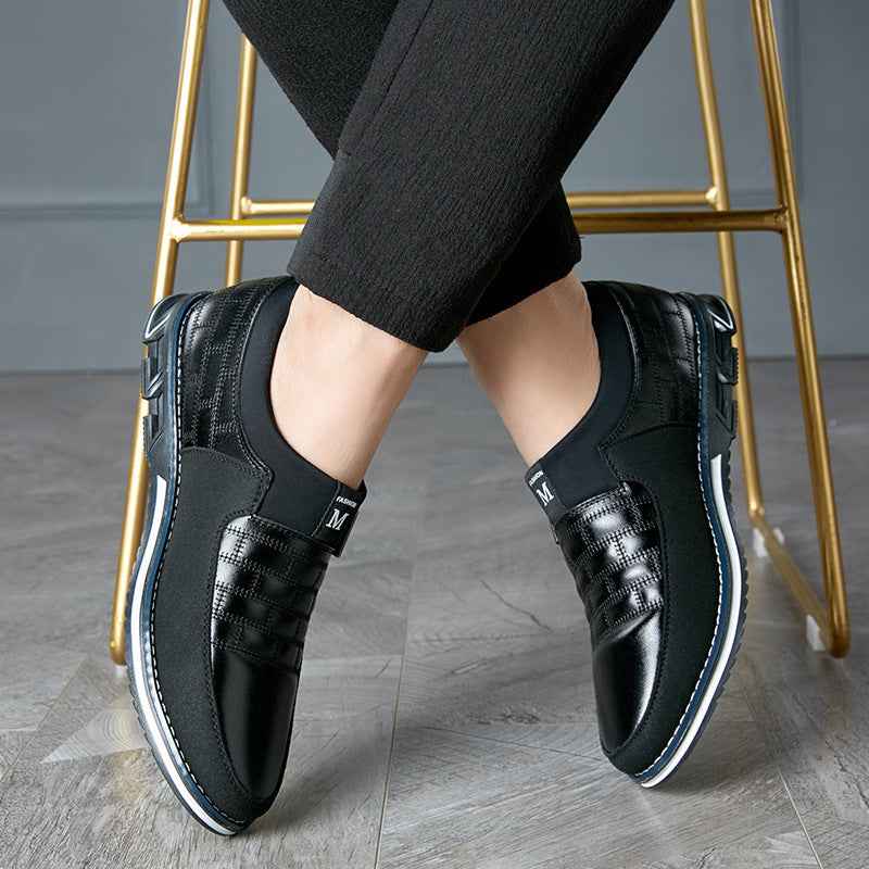 Large Size Leather Shoes Men New Casual Leather Shoes Men - Luxovo.cc