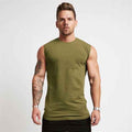 Gym Sleeveless Shirt Cotton Tank Top for Men Sportswear Vest - Luxovo.cc