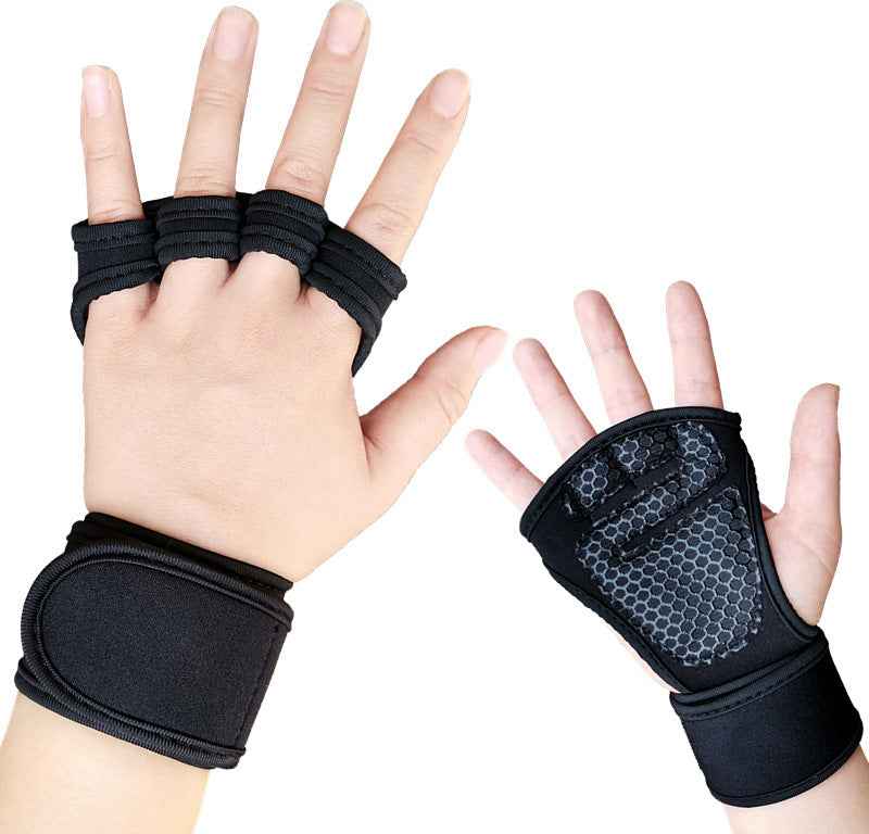 Sports Full Half Finger Deadlift Weightlifting Gloves - Luxovo.cc