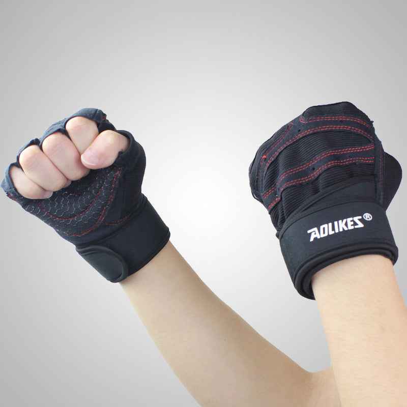 Fitness Gloves Men And Women Exercise Equipment Dumbbell Exercise Weightlifting Half-Finger Gloves Training Gym Breathable Non-Slip - Luxovo.cc