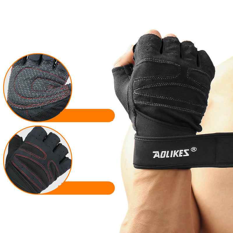 Fitness Gloves Men And Women Exercise Equipment Dumbbell Exercise Weightlifting Half-Finger Gloves Training Gym Breathable Non-Slip - Luxovo.cc