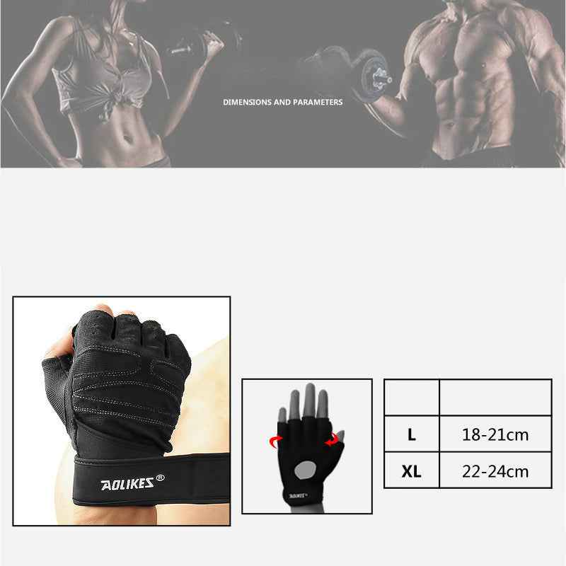 Fitness Gloves Men And Women Exercise Equipment Dumbbell Exercise Weightlifting Half-Finger Gloves Training Gym Breathable Non-Slip - Luxovo.cc