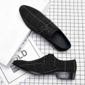 Mens Shoes Men Dress Shoes Leather Breathable Leisure Business Canvas Formal Shoes - Luxovo.cc