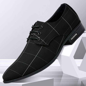 Mens Shoes Men Dress Shoes Leather Breathable Leisure Business Canvas Formal Shoes - Luxovo.cc