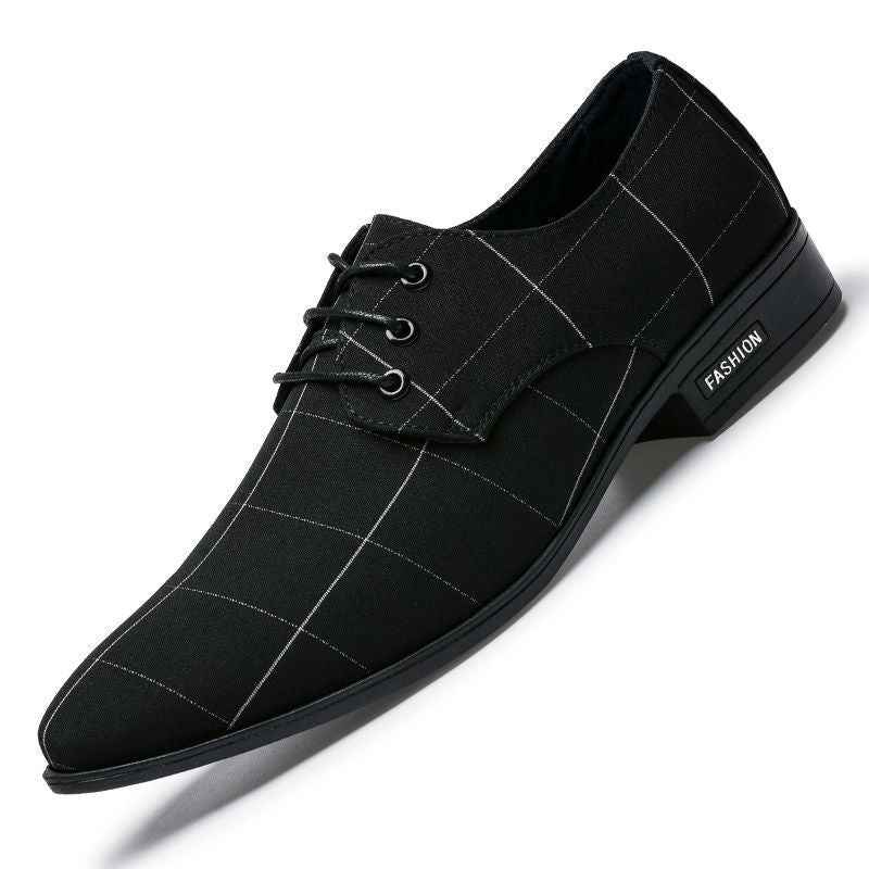 Mens Shoes Men Dress Shoes Leather Breathable Leisure Business Canvas Formal Shoes - Luxovo.cc