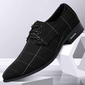 Mens Shoes Men Dress Shoes Leather Breathable Leisure Business Canvas Formal Shoes - Luxovo.cc
