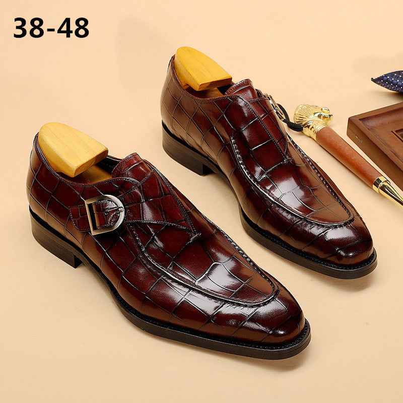 ClassicPattern Business Flat Shoes Men Designer Formal Dress Leather Shoes Mens Loafers Valentine Gifts Shoes - Luxovo.cc