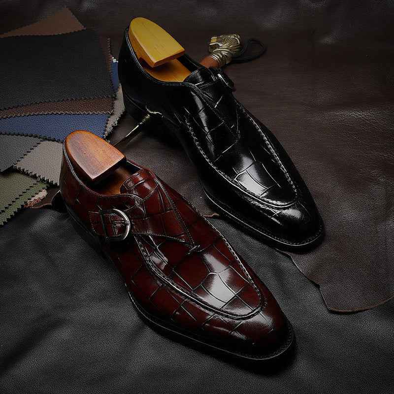 ClassicPattern Business Flat Shoes Men Designer Formal Dress Leather Shoes Mens Loafers Valentine Gifts Shoes - Luxovo.cc