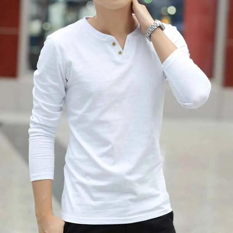 New Long Sleeve Autumn Linen T Shirts Male Casual Men Top - Luxovo.cc