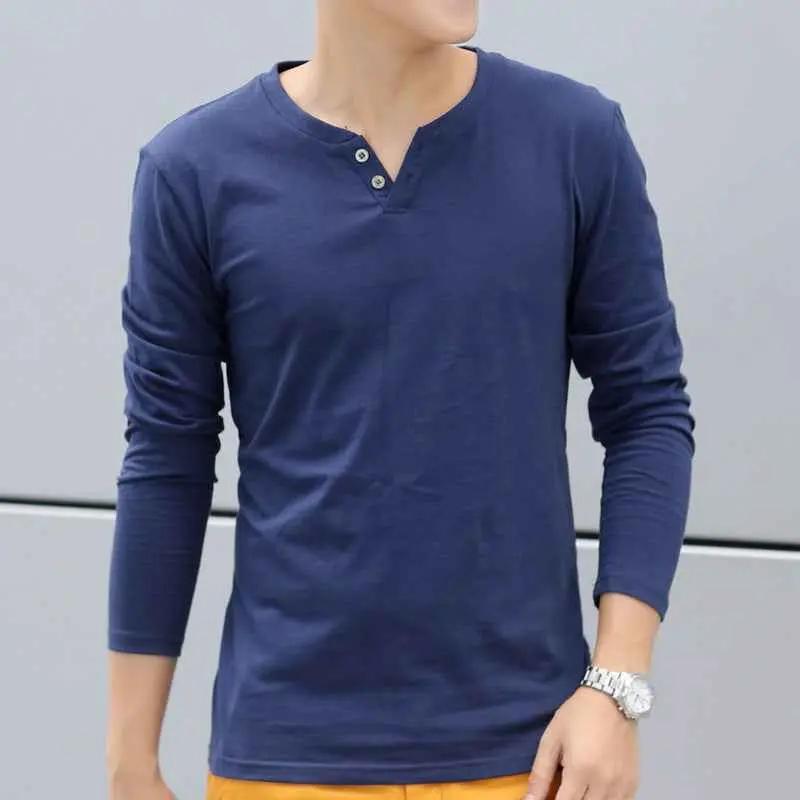 New Long Sleeve Autumn Linen T Shirts Male Casual Men Top - Luxovo.cc